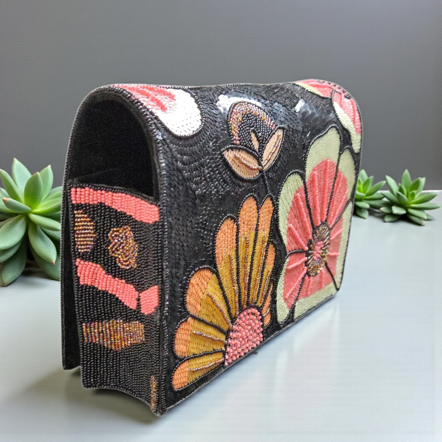 Luxury Floral Sequin Shoulder Bag