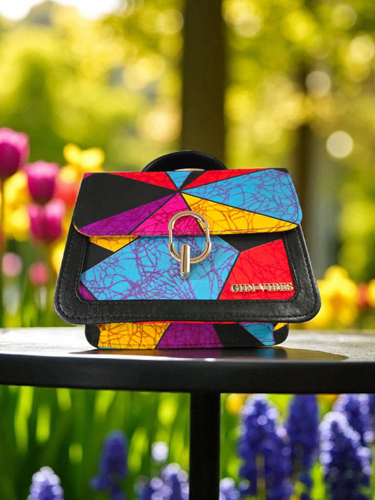 Gidi Vibes Geometric Ankara Handbag – Bold African Print Purse
