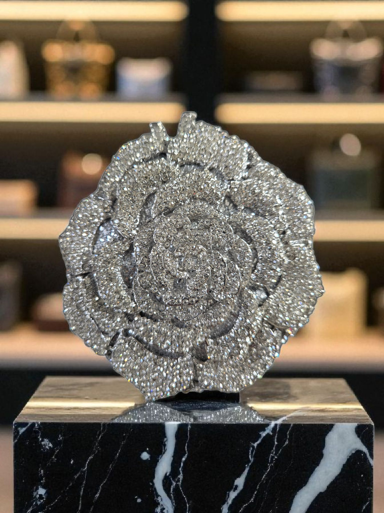 Crystal Rose Clutch – Luxury Floral Bridal Evening Bag