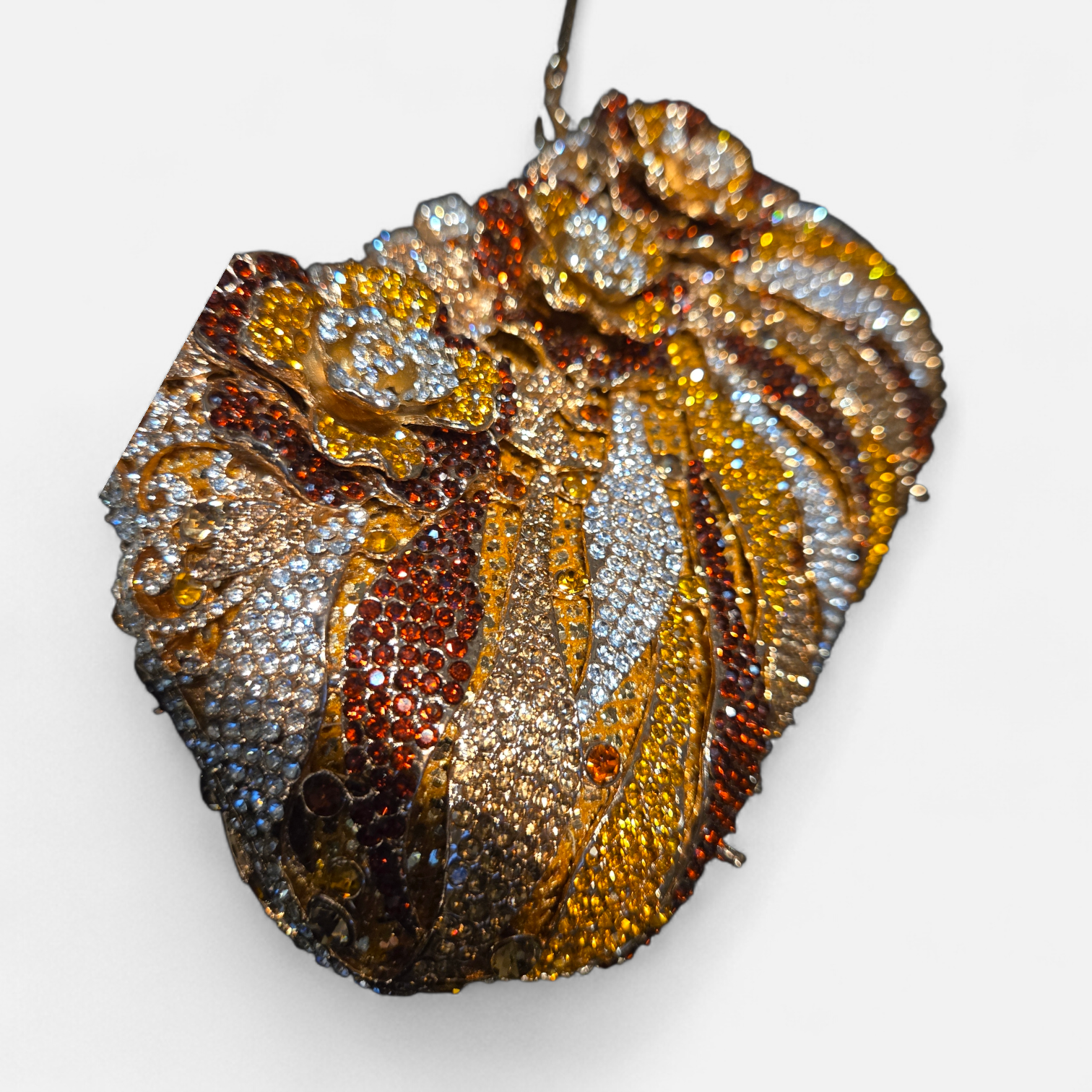 The Gilded Bloom Crystal Clutch – Floral Couture Evening Bag