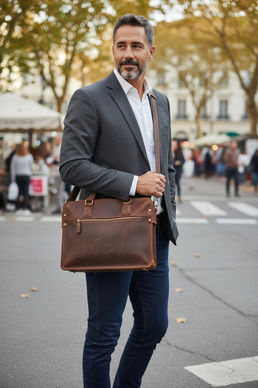 Atlas Heritage Leather Briefcase – Executive Work & Travel Bag