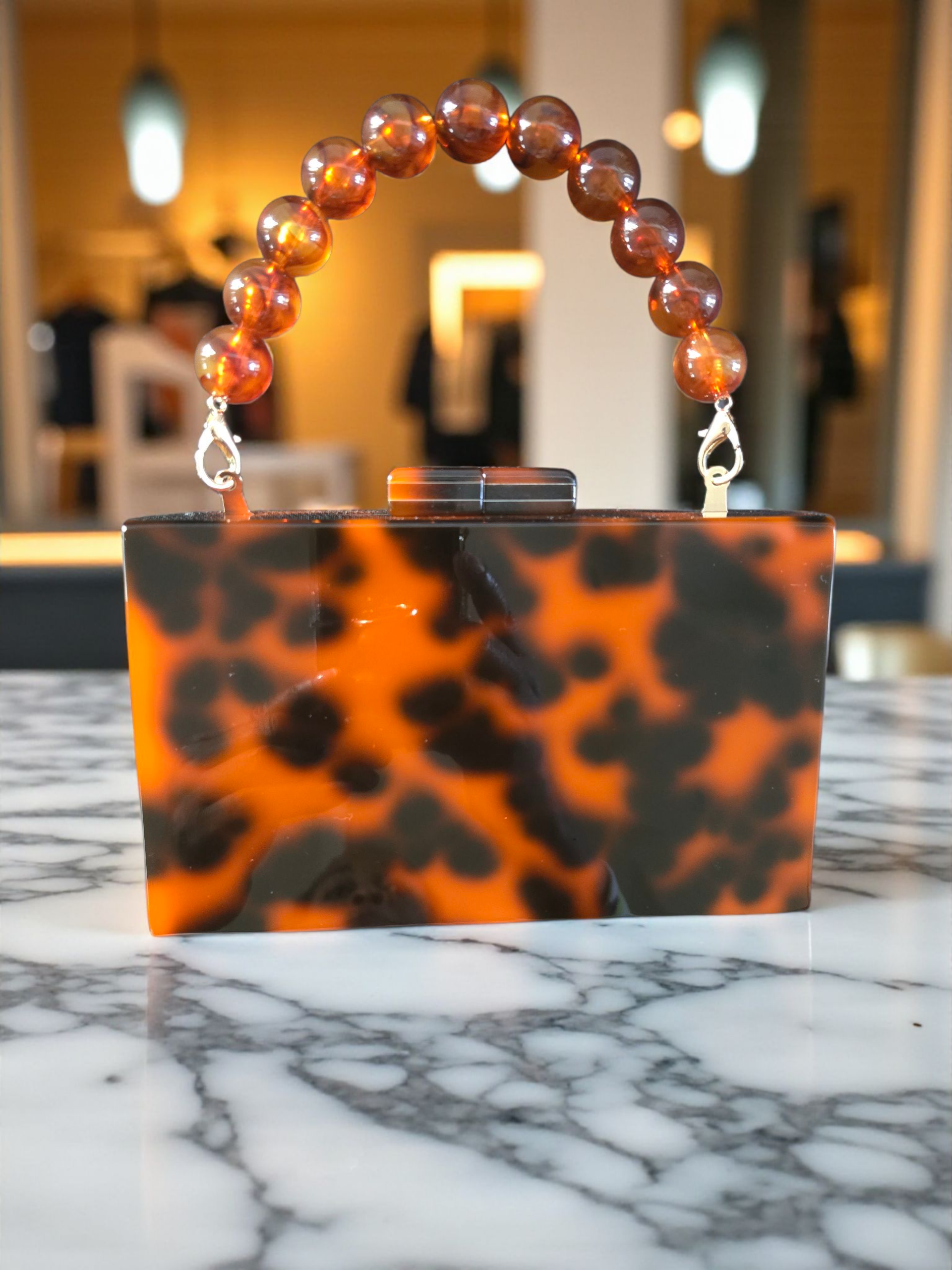 Amber Luxe Box Clutch