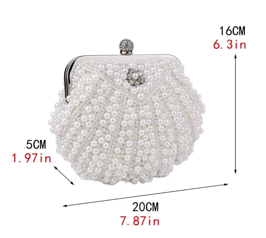 Pearl Scallop-Shaped Handbag – Luxury Bridal Evening Bag