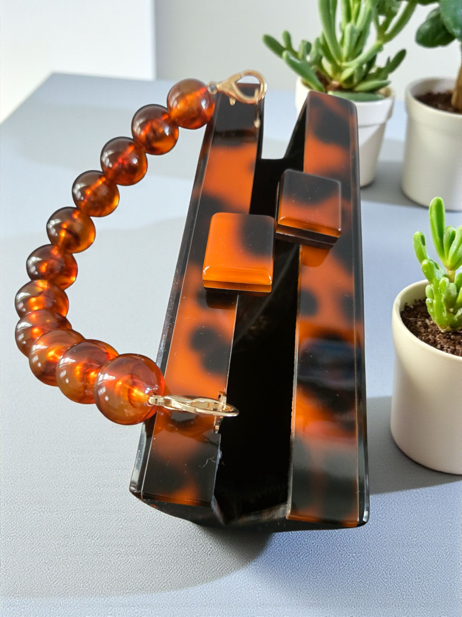 Amber Luxe Box Clutch