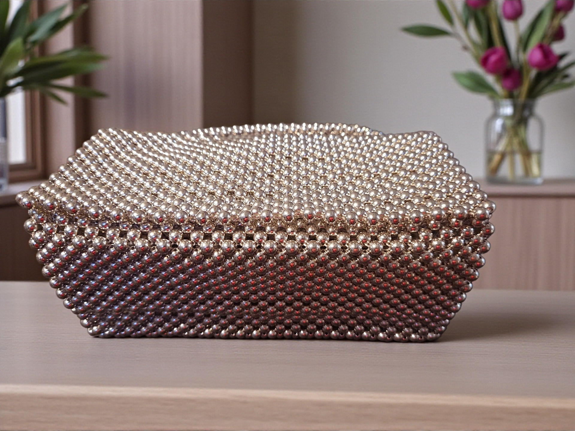 Pearl Essence Beaded Top-Handle Clutch | Luxury Evening Bag by House of GVHD