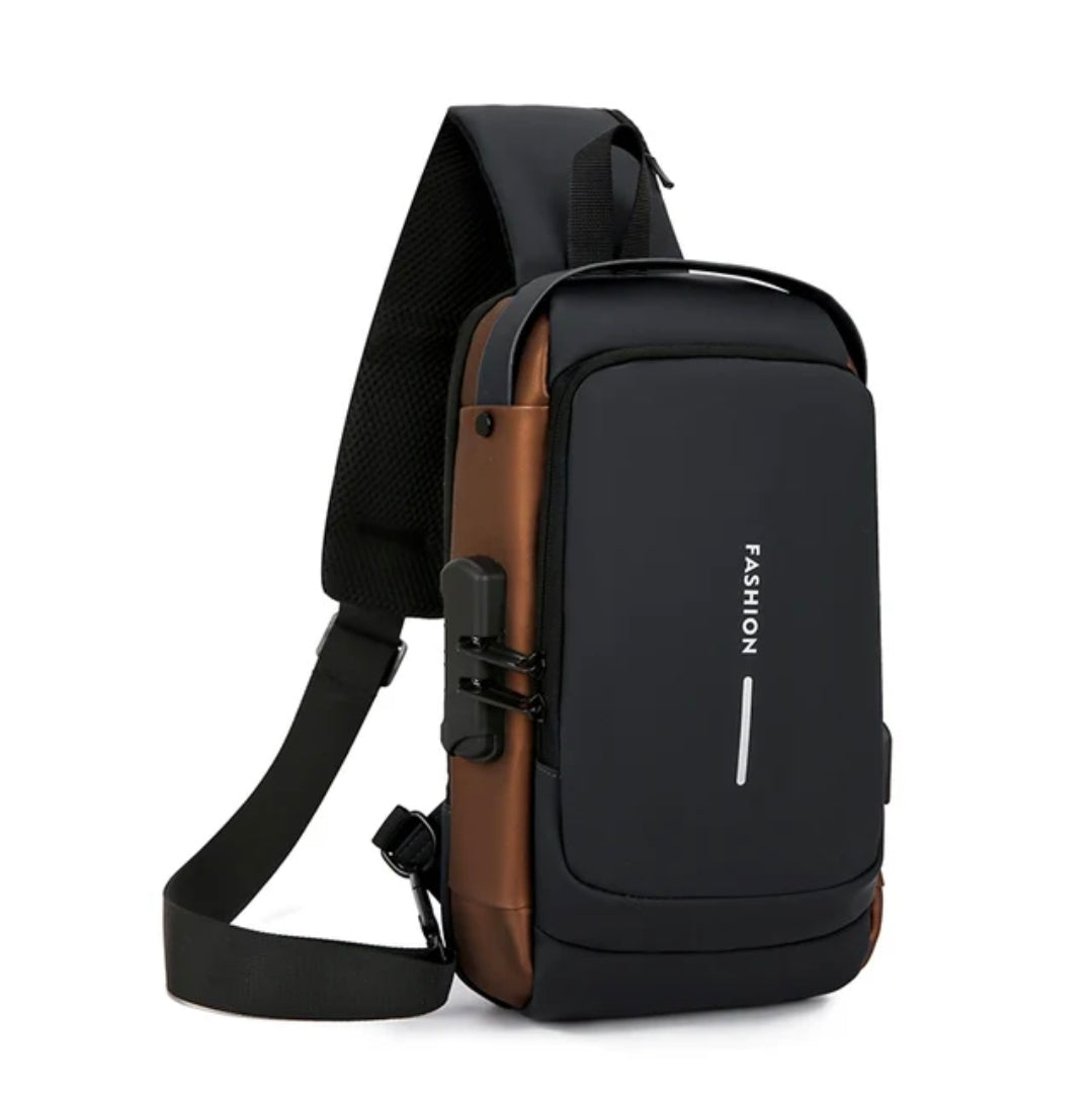 Men’s Anti-Theft USB Charging Crossbody Sling Backpack – Smart Travel Design