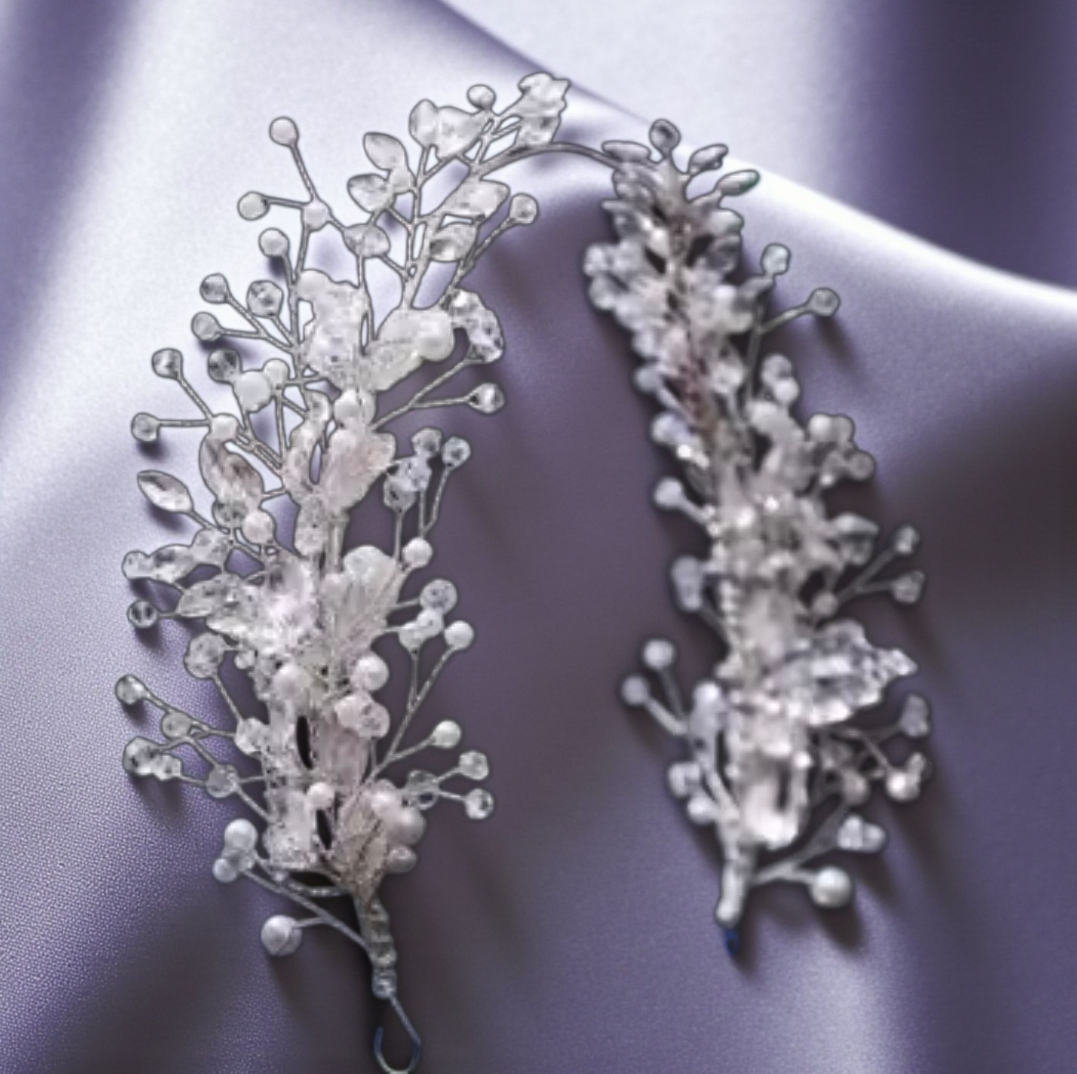 Crystal Vine Bridal Hairpiece – Flexible Floral Wedding Accessory
