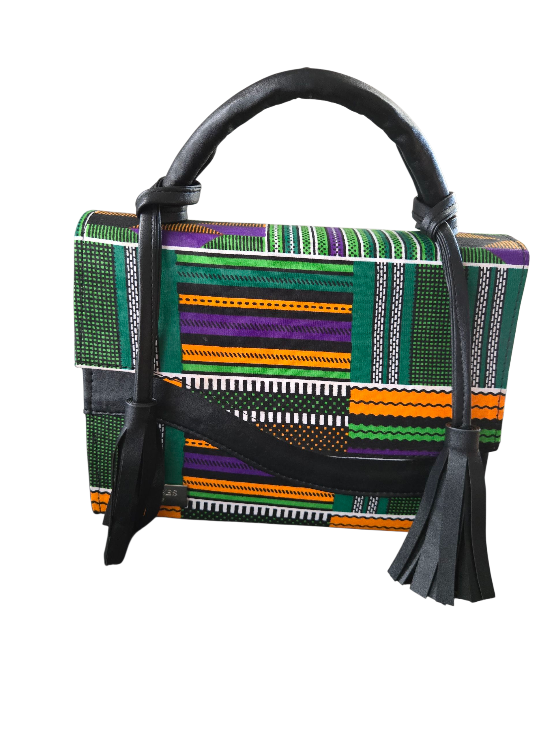 Bolso de mano estructurado Ankara con estampado Gidi Vibes – Bolso de moda Heritage