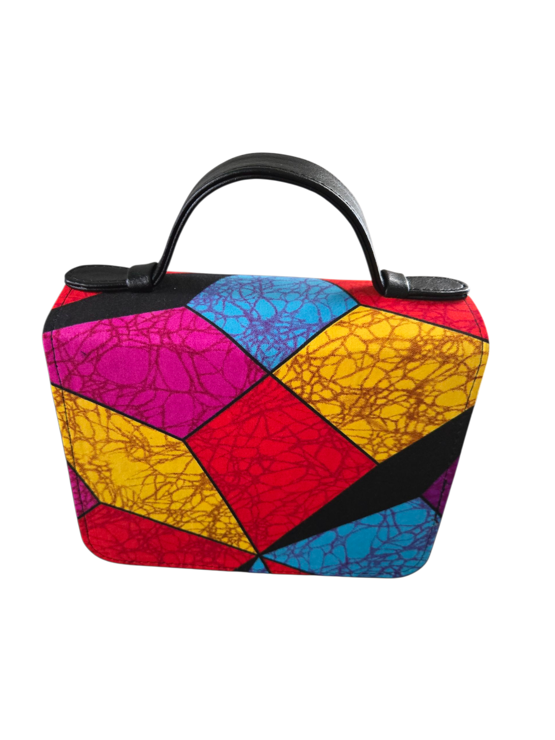 Gidi Vibes Geometric Ankara Handbag – Bold African Print Purse
