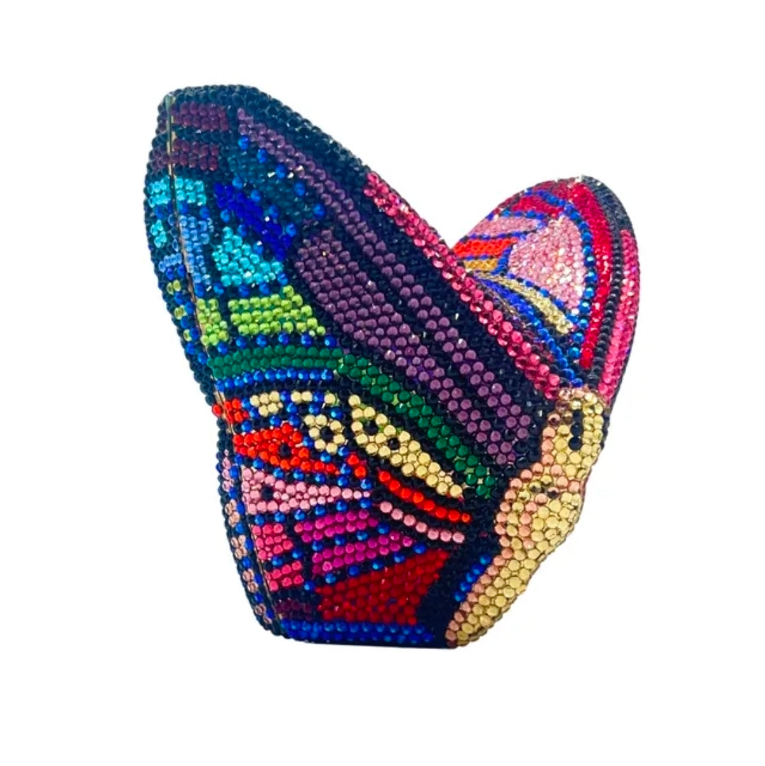 Crystal Butterfly Wing Clutch – Luxury Multicolor Statement Bag