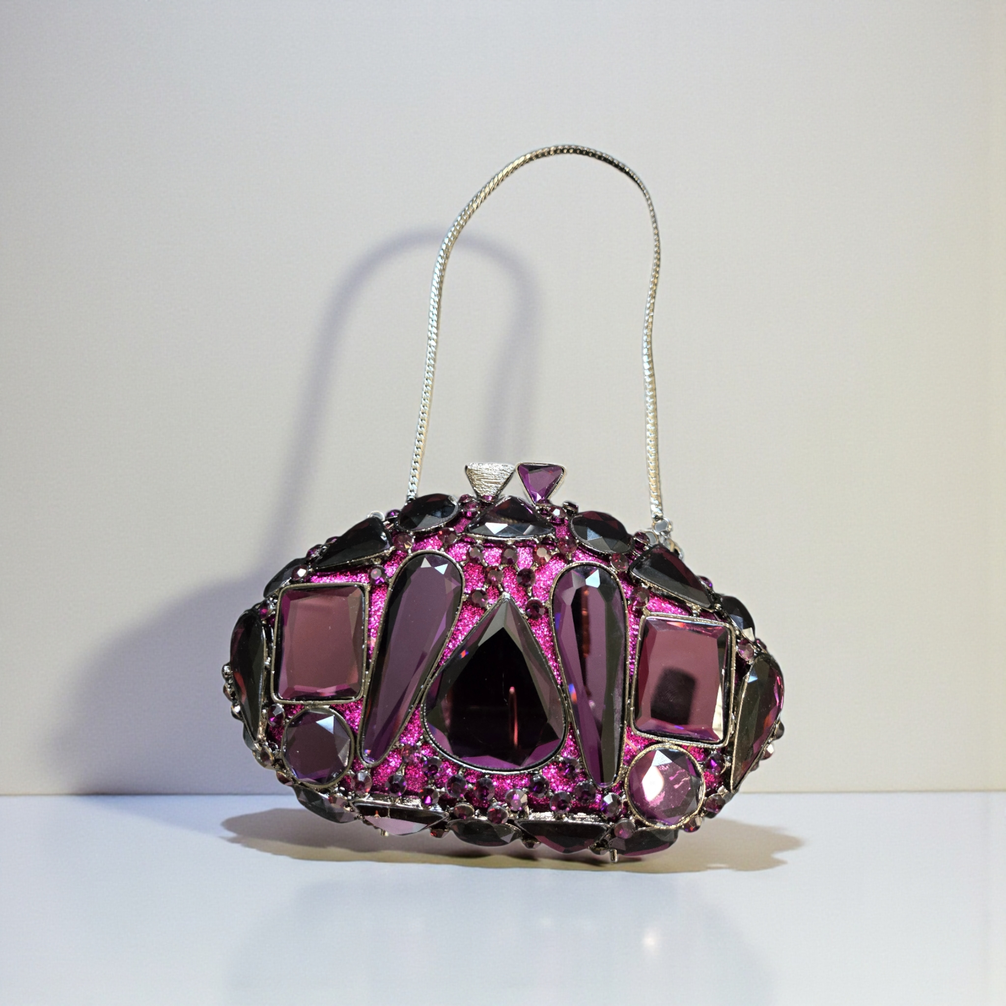 Amethyst Royale Jewel Clutch – Purple Crystal Evening Bag