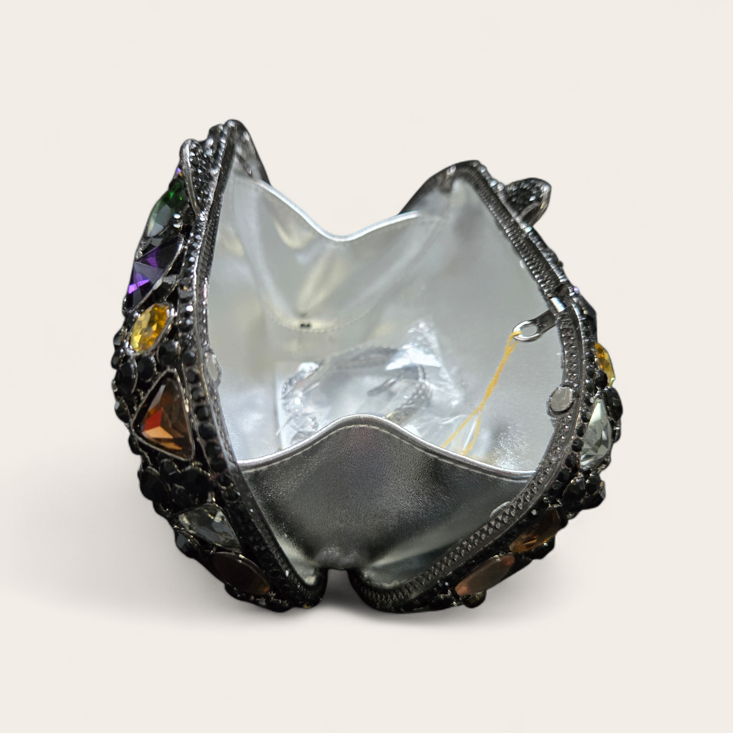 Zaria Crystal Dome Clutch – Multicolor Jewel Evening Bag