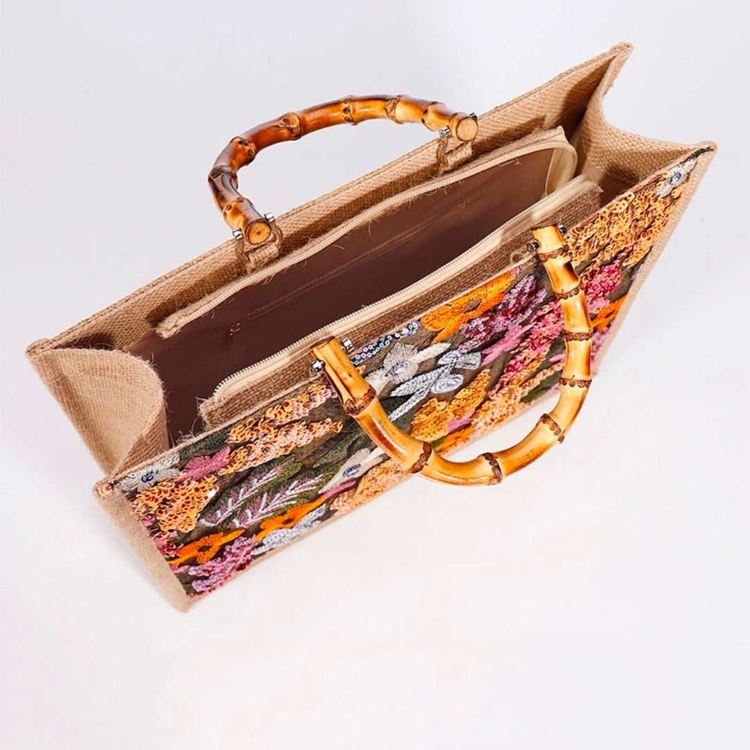 Boho Bloom Sequin Tote