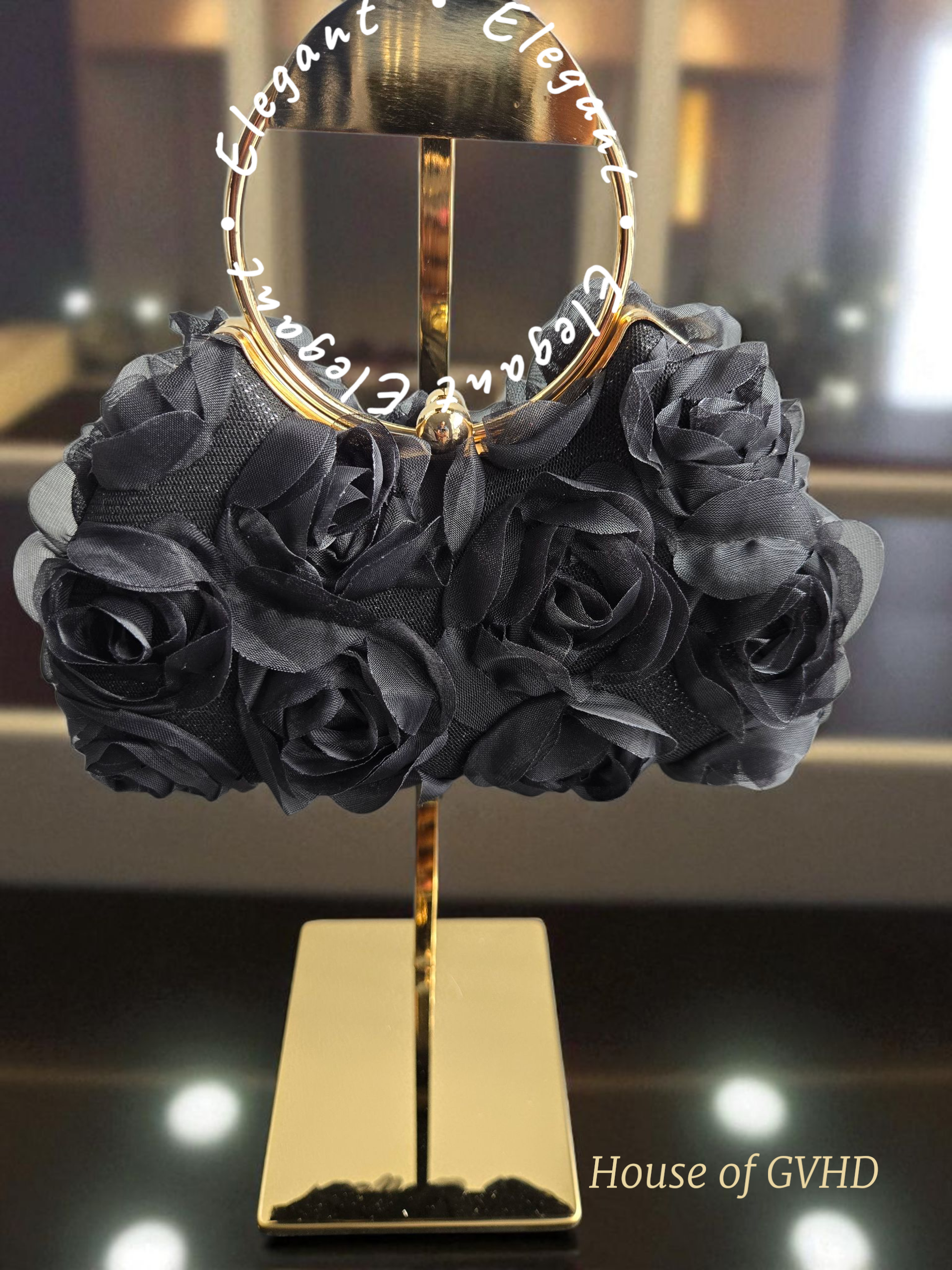 Rosabelle Bloom Handle Bag (White and Black)