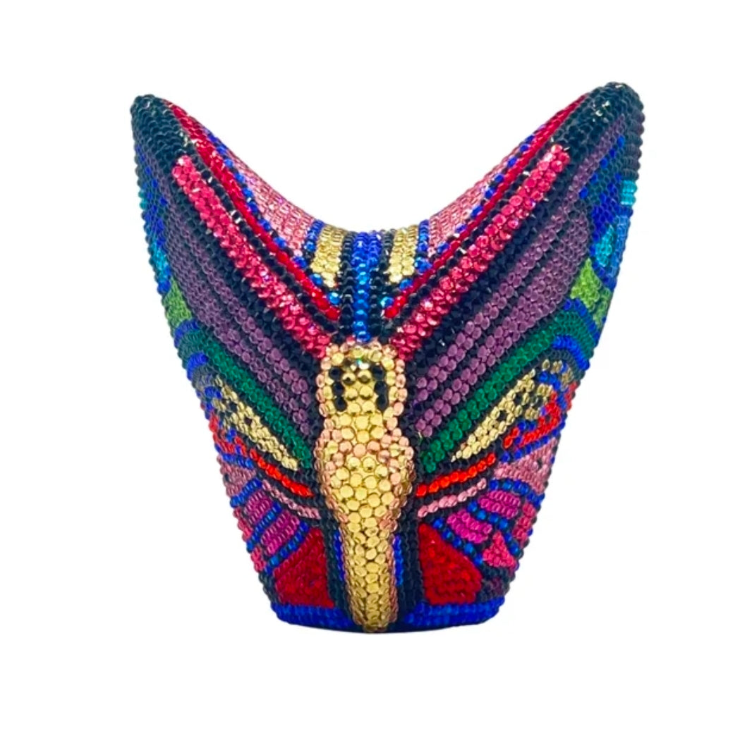 Crystal Butterfly Wing Clutch – Luxury Multicolor Statement Bag
