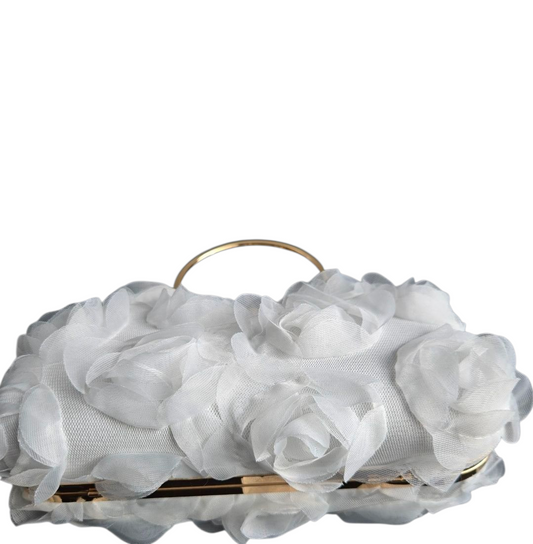 Rosabelle Bloom Handle Bag (White and Black)