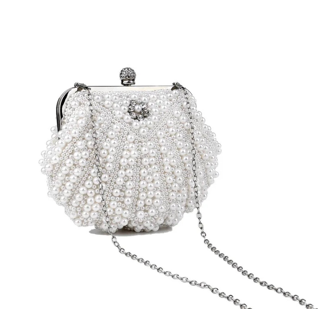 Pearl Scallop-Shaped Handbag – Luxury Bridal Evening Bag