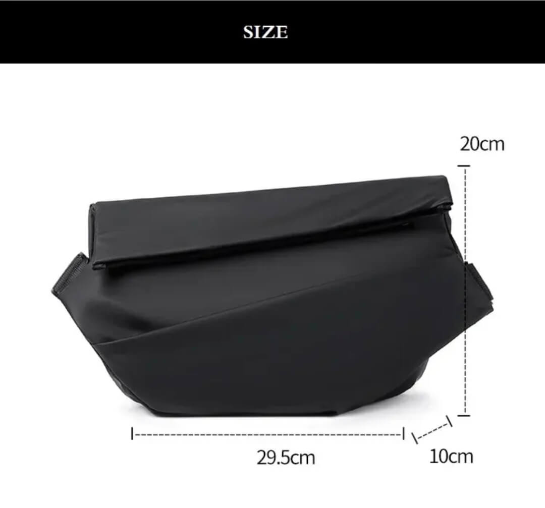 Men’s Waterproof Crossbody Sling Bag – Multi-Angle Design (Black)