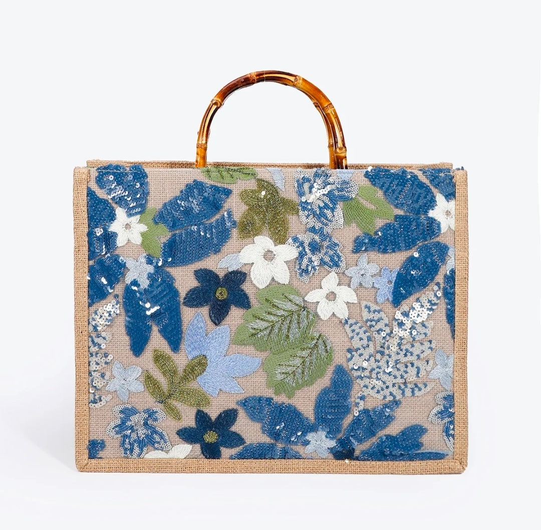 Boho Bloom Sequin Tote