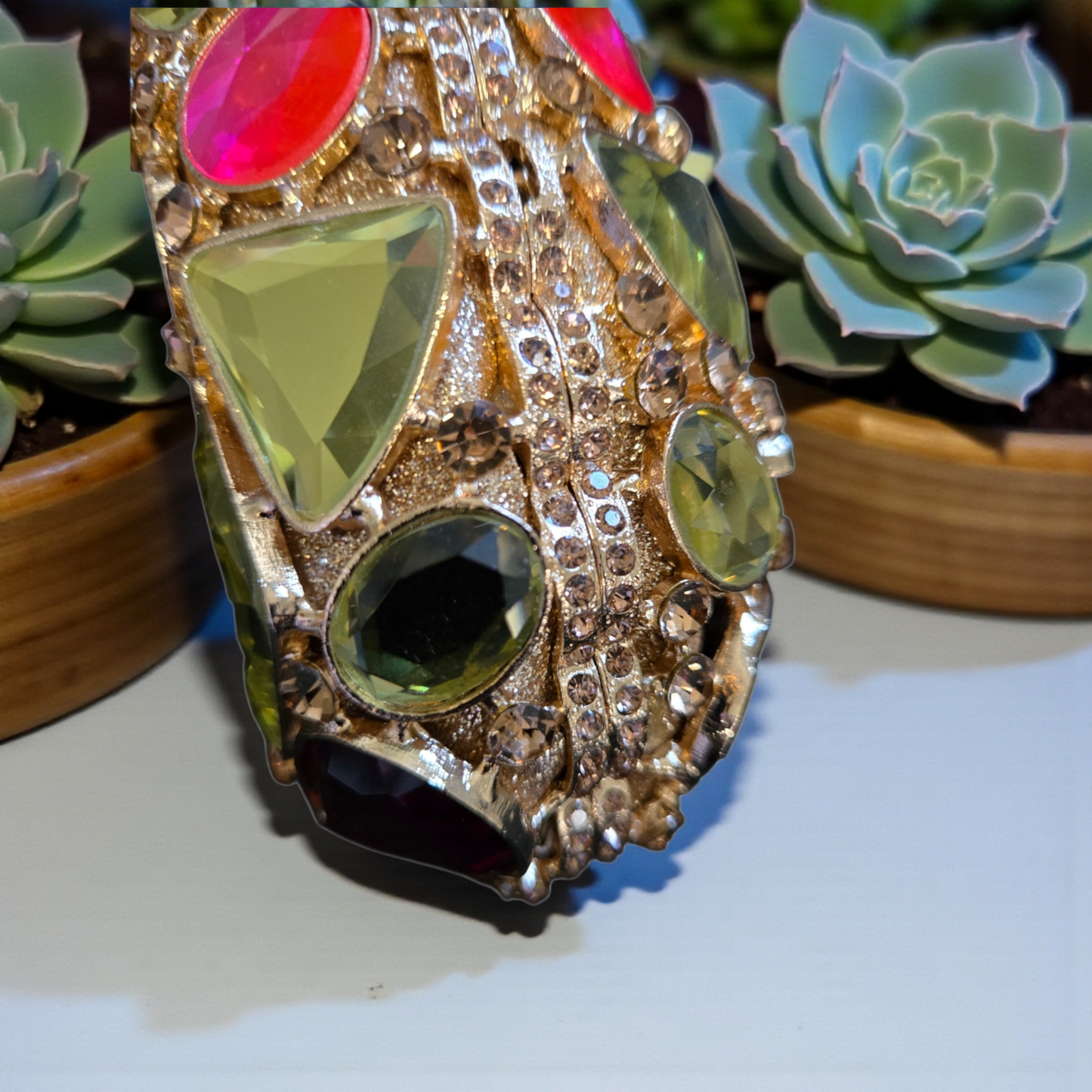 Multicolor Jewel Encrusted Evening Clutch