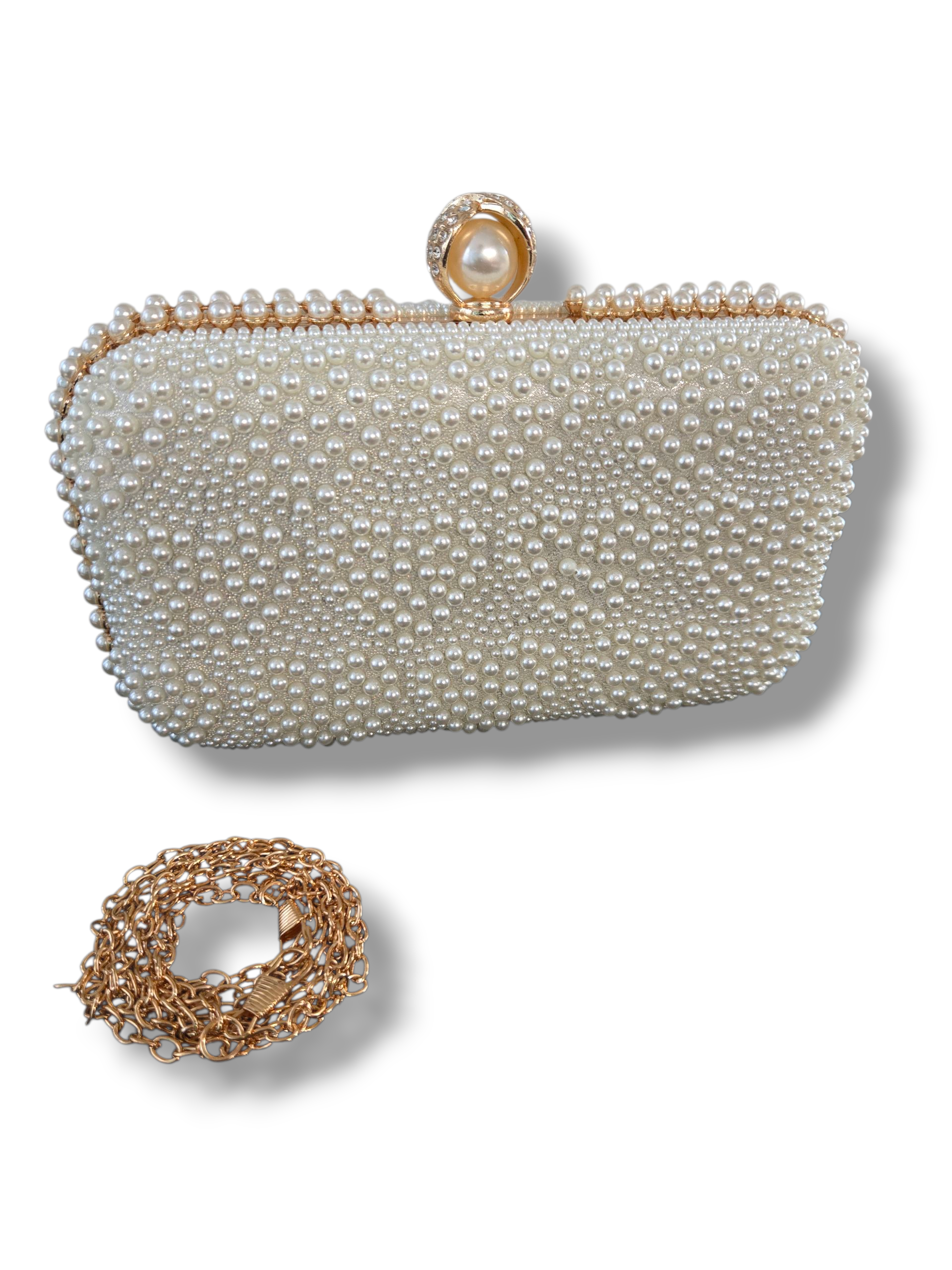 Beaded Pearl Clutch – Elegant Bridal Handbag
