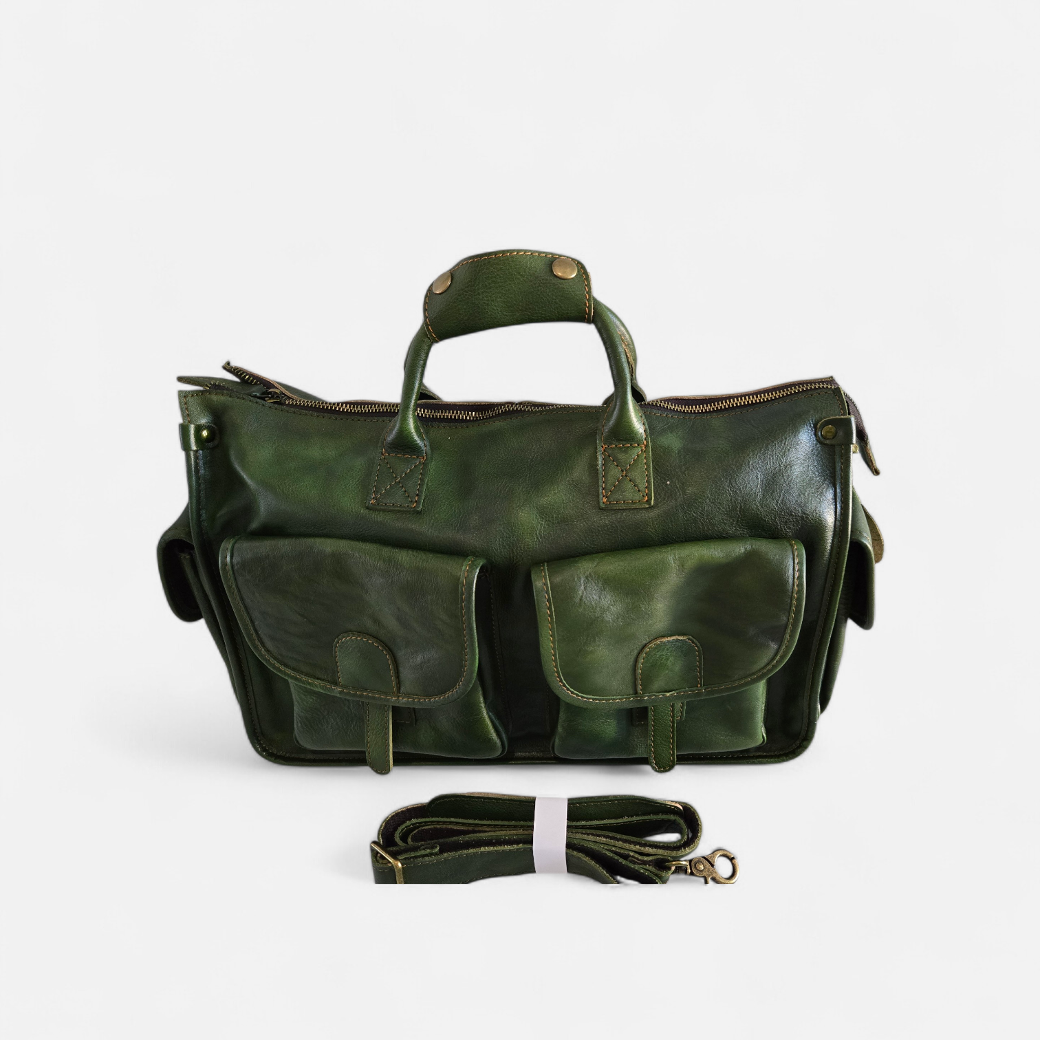 Classic 19" Genuine Leather Travel Bag