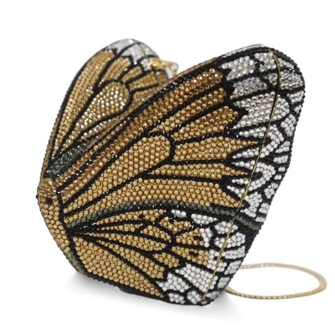 Crystal Butterfly Wing Clutch – Luxury Multicolor Statement Bag
