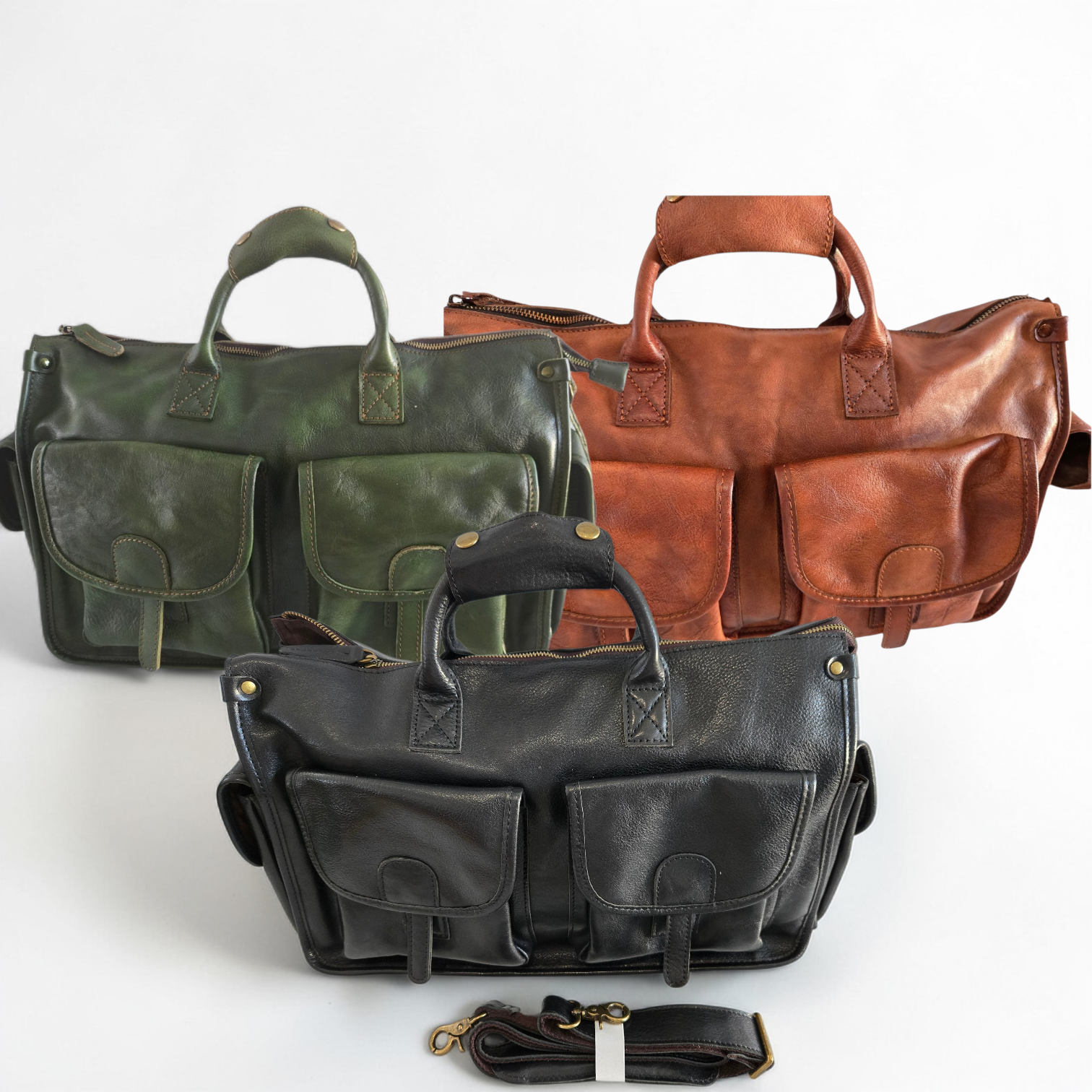 Classic 19" Genuine Leather Travel Bag