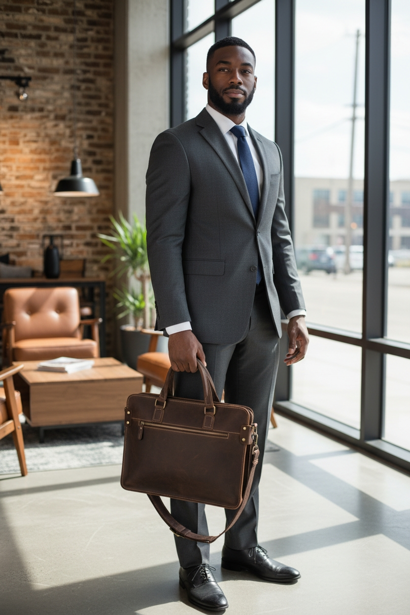 Atlas Heritage Leather Briefcase – Executive Work & Travel Bag