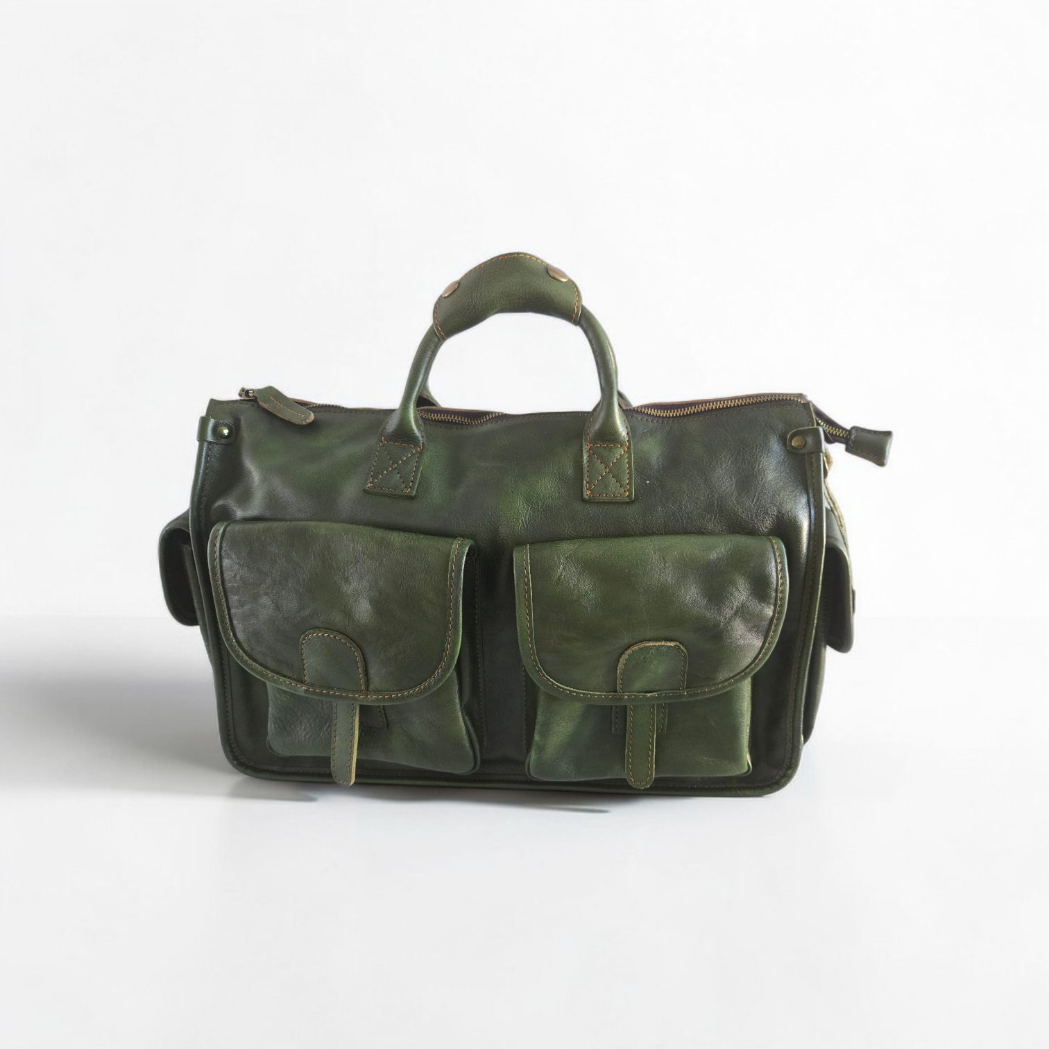 Classic 19" Genuine Leather Travel Bag