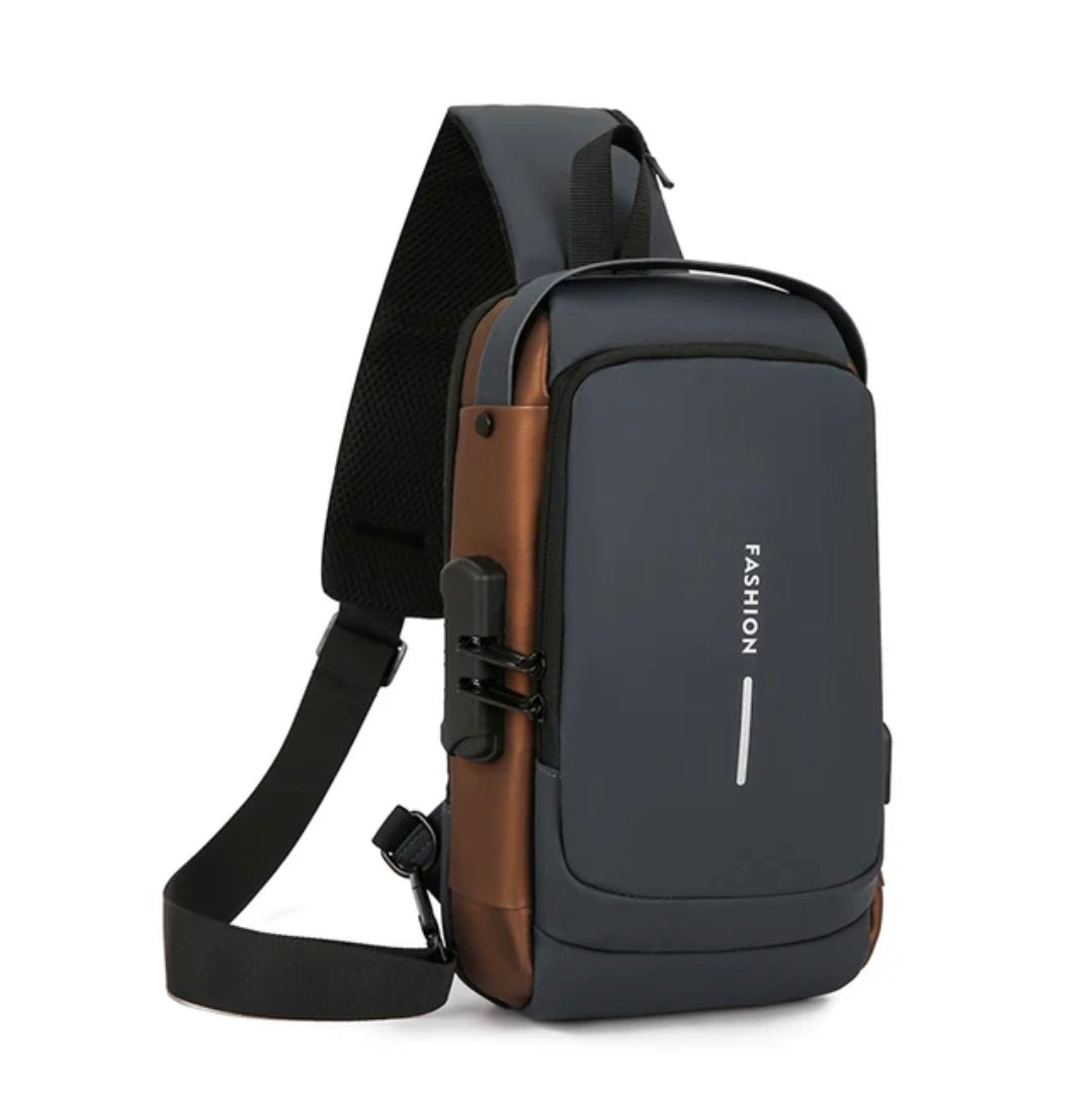 Men’s Anti-Theft USB Charging Crossbody Sling Backpack – Smart Travel Design