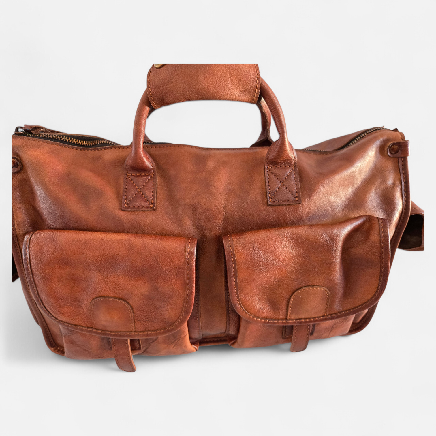 Classic 19" Genuine Leather Travel Bag