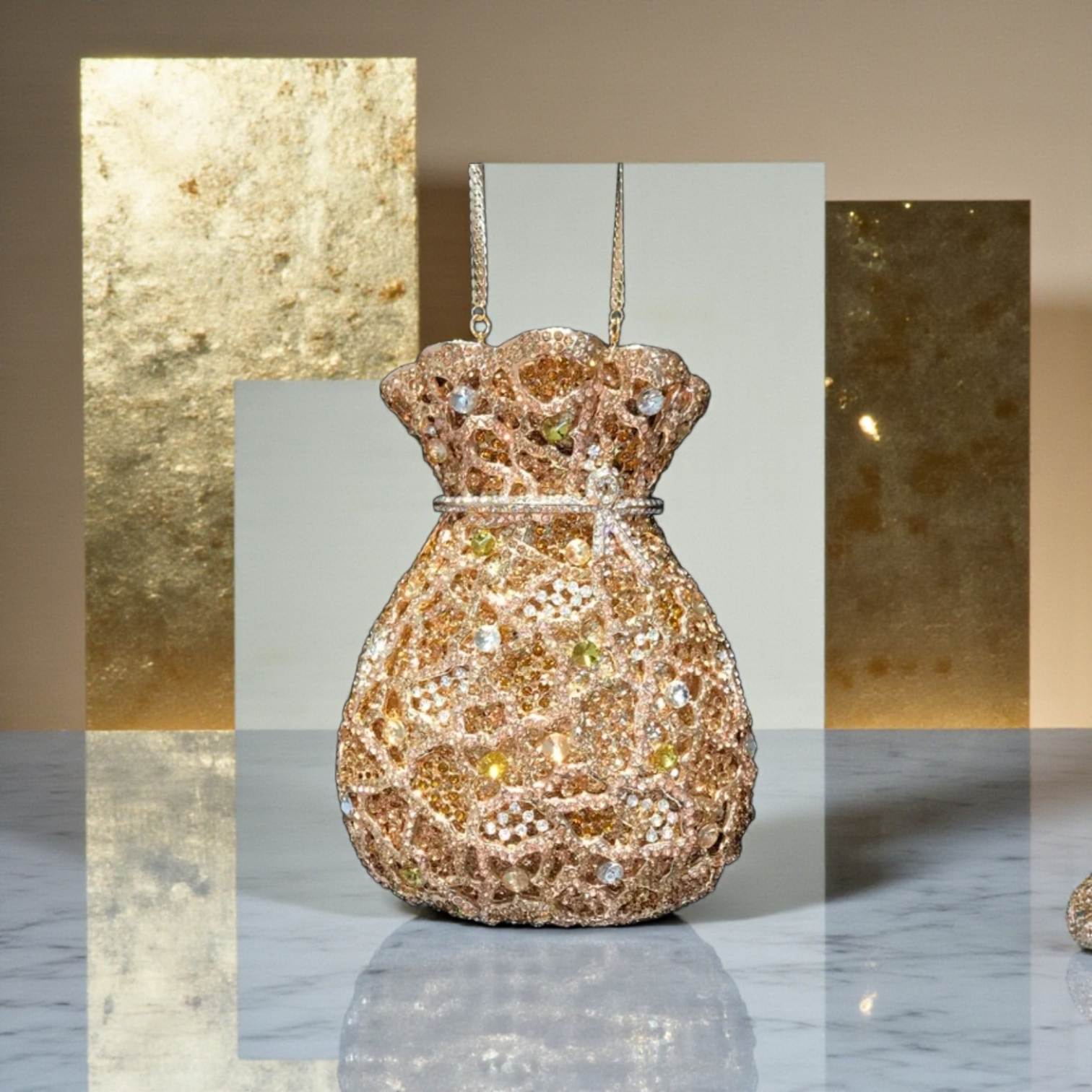 Couture Gown Crystal Clutch – Dress-Shaped Evening Bag