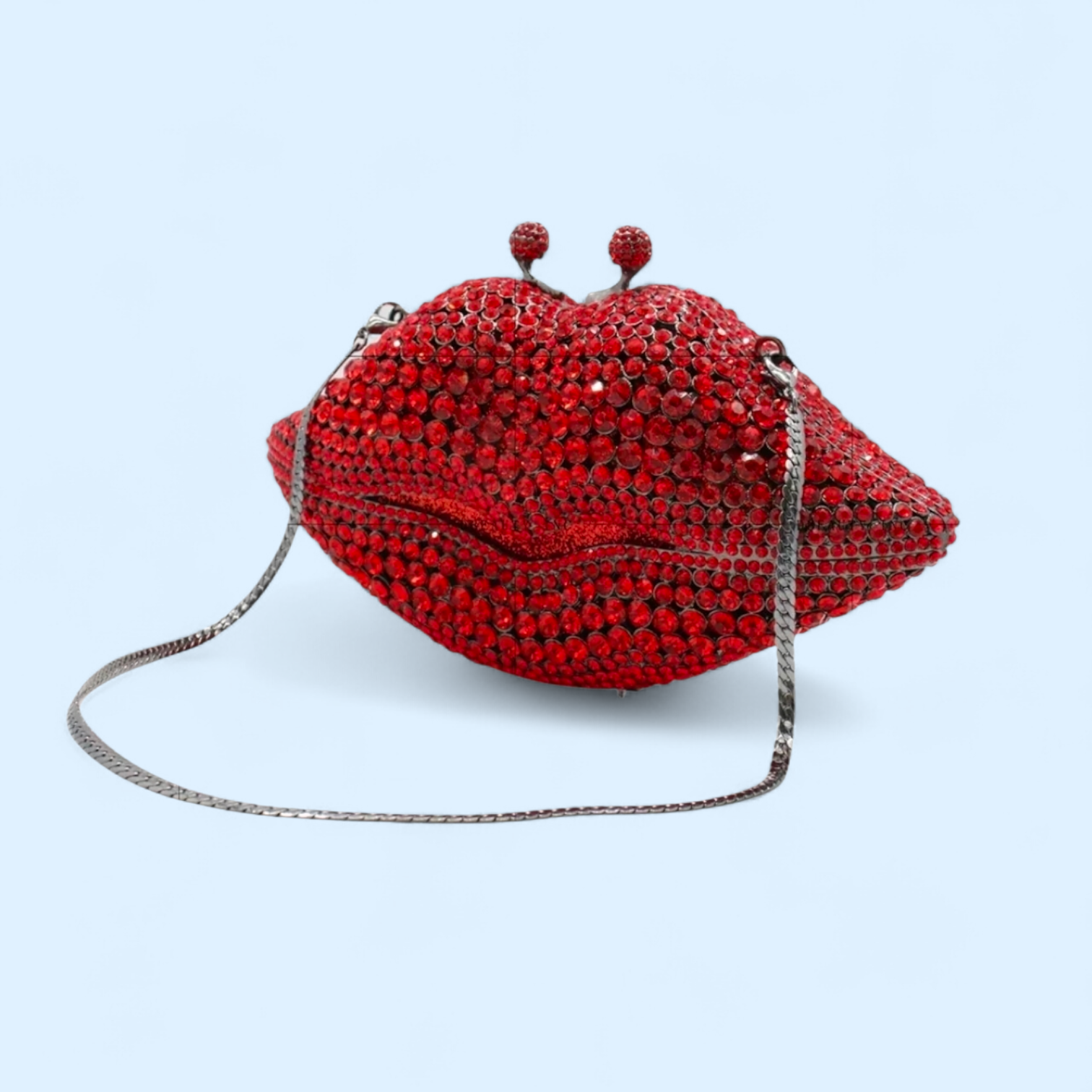 Scarlet Kiss Crystal Clutch – Lip-Shaped Evening Bag