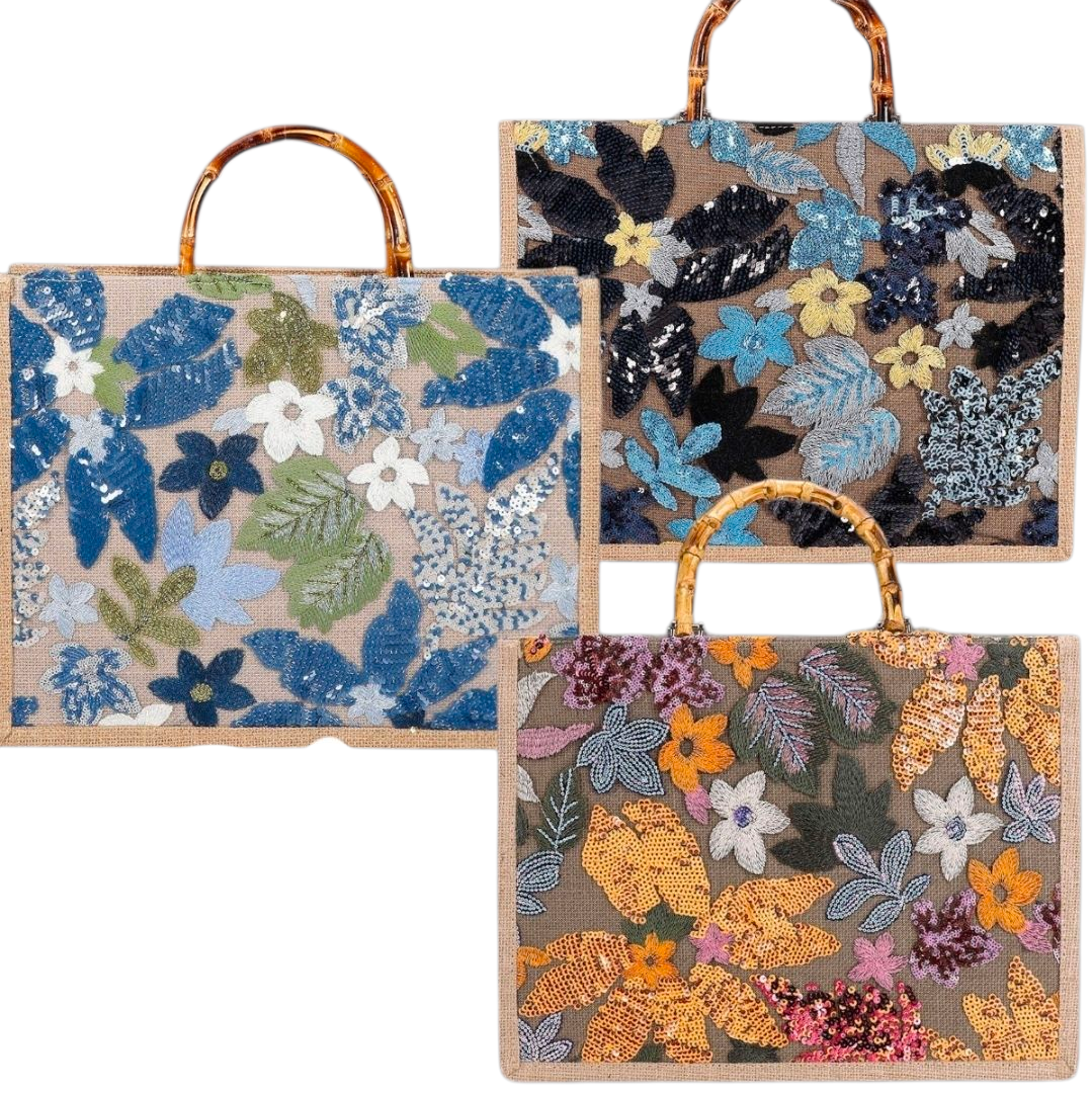 Boho Bloom Sequin Tote