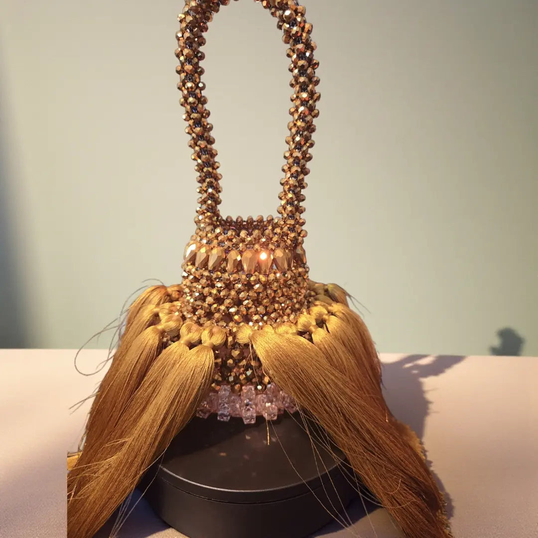 Celeste Tassel Beaded Bucket Bag – Handcrafted Luxury Statement Handbag