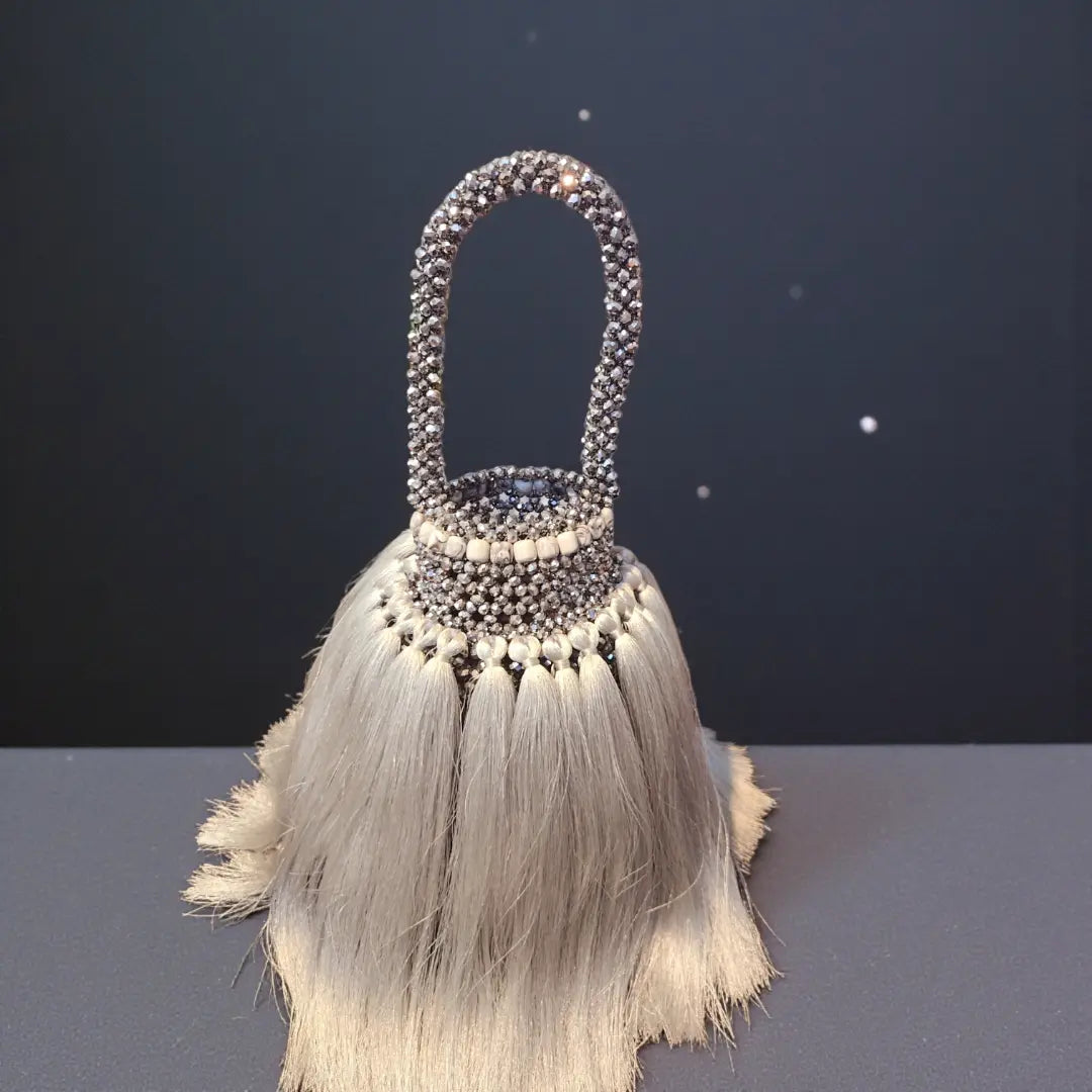 Celeste Tassel Beaded Bucket Bag – Handcrafted Luxury Statement Handbag