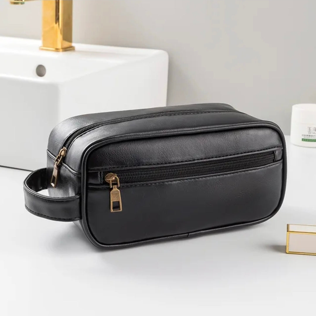 Men’s Leather Toiletry & Travel Organizer Bag – Black, Brown & Blue