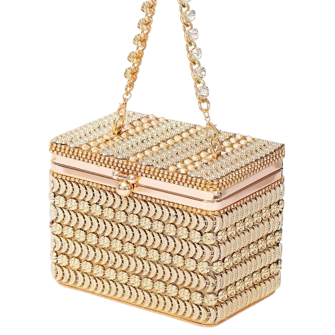 Golden Royale Box Clutch