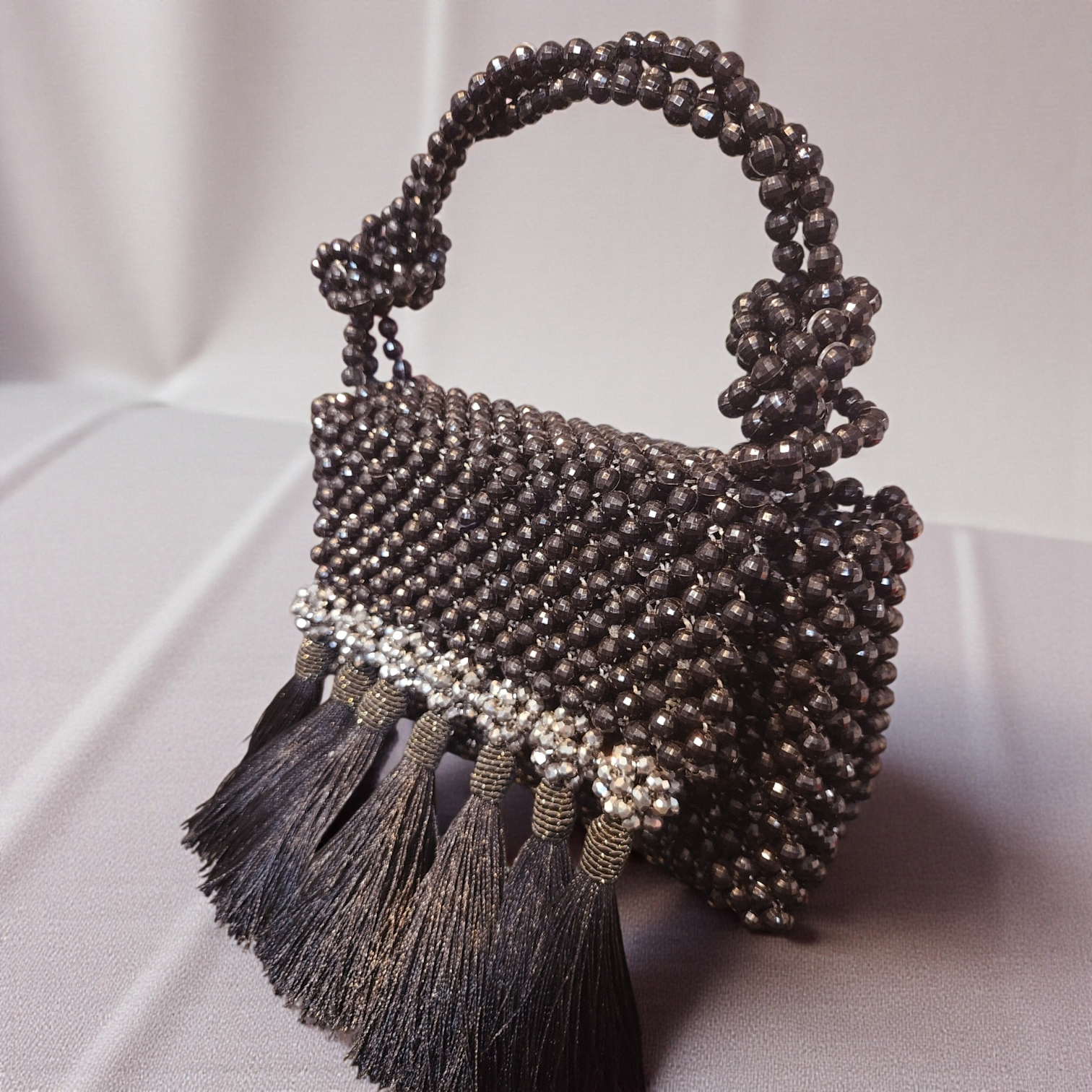 Aurora Tassel Beaded Mini Handbag – Handcrafted Statement Purse