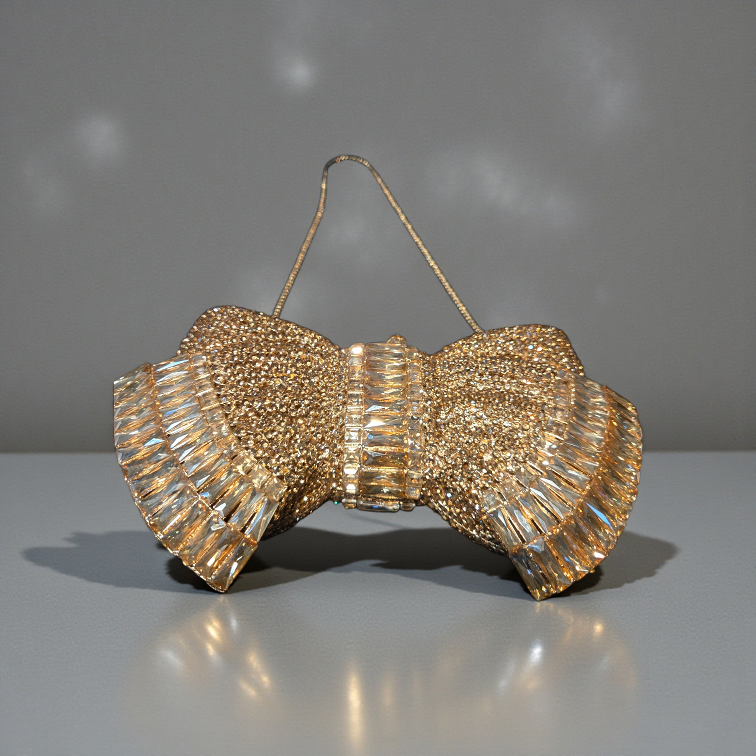 The Opulence Bow Crystal Clutch – Couture Statement Evening Bag