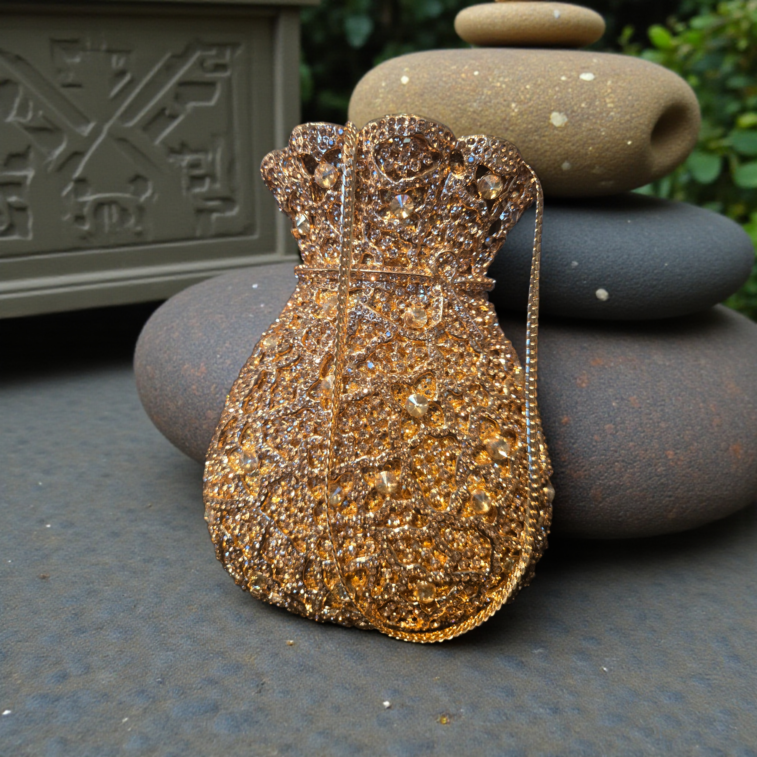 Couture Gown Crystal Clutch – Dress-Shaped Evening Bag